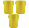 5 Gallon Bucket,Plastic,Yellow 3 Pack