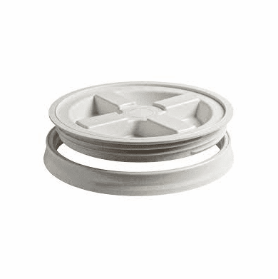 6-Pack White 5 Gallon Bucket Lids - Leak Proof Screw Top Covers With Double Sealing Rings For Food Storage