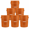 5 Gallon  Buckets  Orange - Six Pack