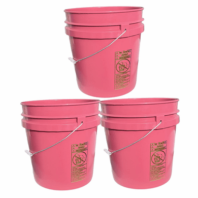 Dark Pink 5 Gallon Plastic Buckets  3 Pack | BPA-Free | Non-UN Rated<br>Limited Quantities <font color="red"> Free Shipping </Font>