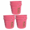 Dark Pink 5 Gallon Plastic Buckets  3 Pack | BPA-Free | Non-UN Rated<br>Limited Quantities <font color="red"> Free Shipping </Font>