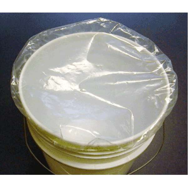 5 Gallon, Food Grade, Shower Cap Drum Covers, Clear, 4 mil