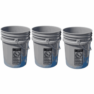 5 Gallon Gray Bucket 3 pack