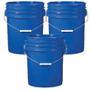5 Gallon Plastic Bucket Blue 3 Pack