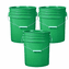 5 Gallon Plastic Bucket Green 3 Pack