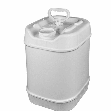 5 Gallon Rectangular Closed-Head Plastic Jug,with 70mm Screw Cap, White
