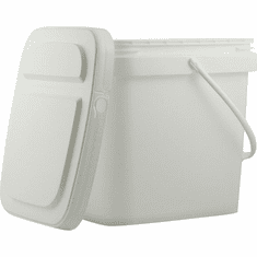 5 Gallon Square Ez Stor Bucket Pail and lid,  w/handle, 6 Pack | Included Reclosable Lids