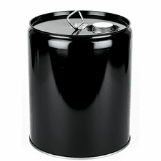 5 Gallon Steel Pail, Closed Head, Unlined, Pull-up Spout - Black