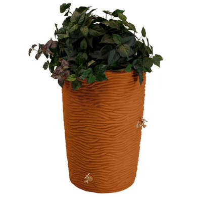 50 Gallon Impressions Palm Rain Saver Barrel<br><Font color="red"> <b>Free Shipping!</b></font>