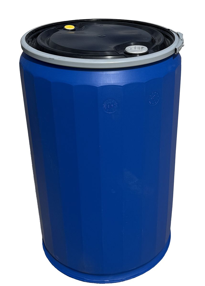 55 Gallon Open Head Plastic Drum with Lever Lock Ring Lid | Free Ship