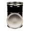 55 Gal Steel Drum Open-Head | Black | With Fittings in Lid | Choice of Bolt Ring or Lever Lock Rink closure | Rust Inhibitor Lining