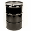55 Gallon Black Steel Drum Open-Head | Rust Inhibitor Lining | Lever Lock or Bolt Ring