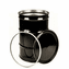 55 Gallon Black Steel Drum Open-Head | Rust Inhibitor Lining | Lever Lock or Bolt Ring