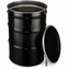 55 Gallon Black Steel Drum Open-Head | Rust Inhibitor Lining | Lever Lock or Bolt Ring
