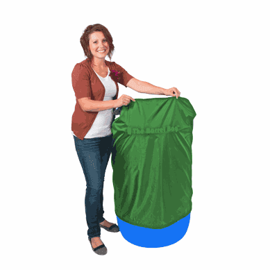 55 Gallon Barrel Bag Cover, Heavy Duty, Green, Free Shipping