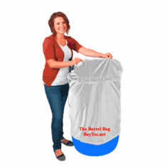 55 Gallon Barrel Bag Cover, Heavy Duty, White, Free Shipping Out of Stock 