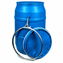 55 Gallon Blue Plastic Open Head Drum with Lever-Lock Lid, UN Rated