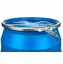 55 Gallon Blue Plastic Open Head Drum with Lever-Lock Lid, UN Rated