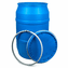 55 Gallon Blue Plastic Open Head Drum with Lever-Lock Lid, UN Rated