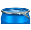 55 Gallon Blue Plastic Open Head Drum with Lever-Lock Lid, UN Rated
