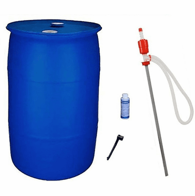 55 Gallon Emergency Water Barrel Storage Combo Pack: With Barrel, Siphon Pump, Bung Wrench, Purogene Water Treatment<br><font color="red">Free Shipping </font>