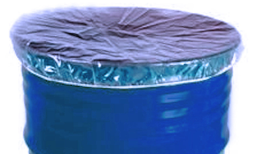 55 Gallon, Shower Cap Drum Cover, Black, 8 mil
