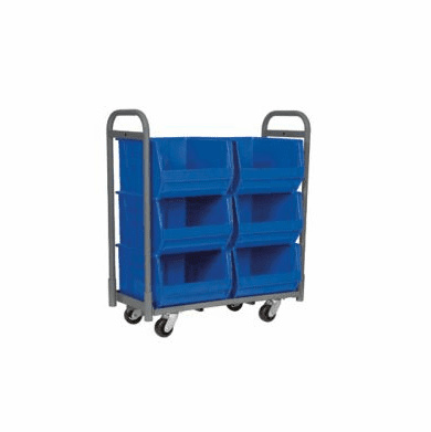 6 Bin Cart For Super-Size AkroBin Holds Bin 830283, 900 Lb Capacity