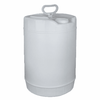 6 Gallon Round Closed-Head Plastic Jugs White, With screw Cap