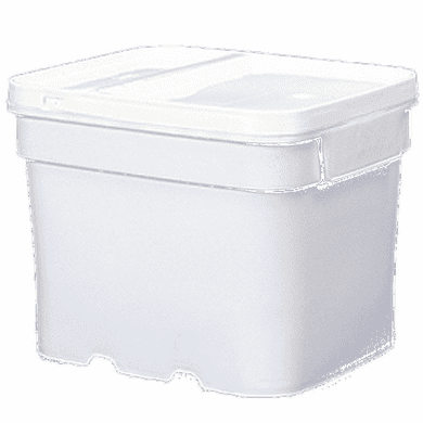 8 gal.Square Ez StorŪ Bucket Pail and lid, recessed handle, 6 Pack | Included Reclosable Lids