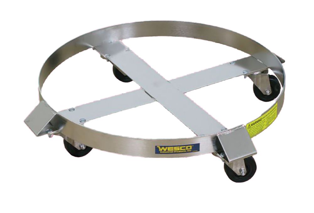 85 Gallon Stainless Steel Drum Dollies Zinc plated Casters Hard