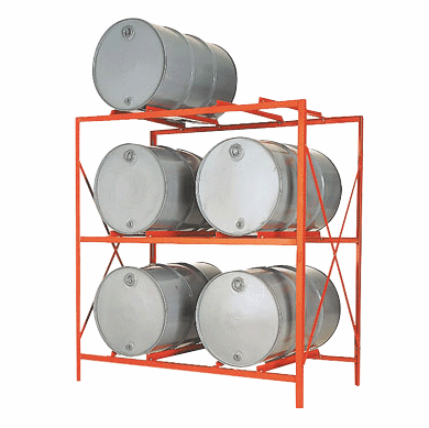 9-Drum, 3 Shelves - Economical Drum Storage Racks