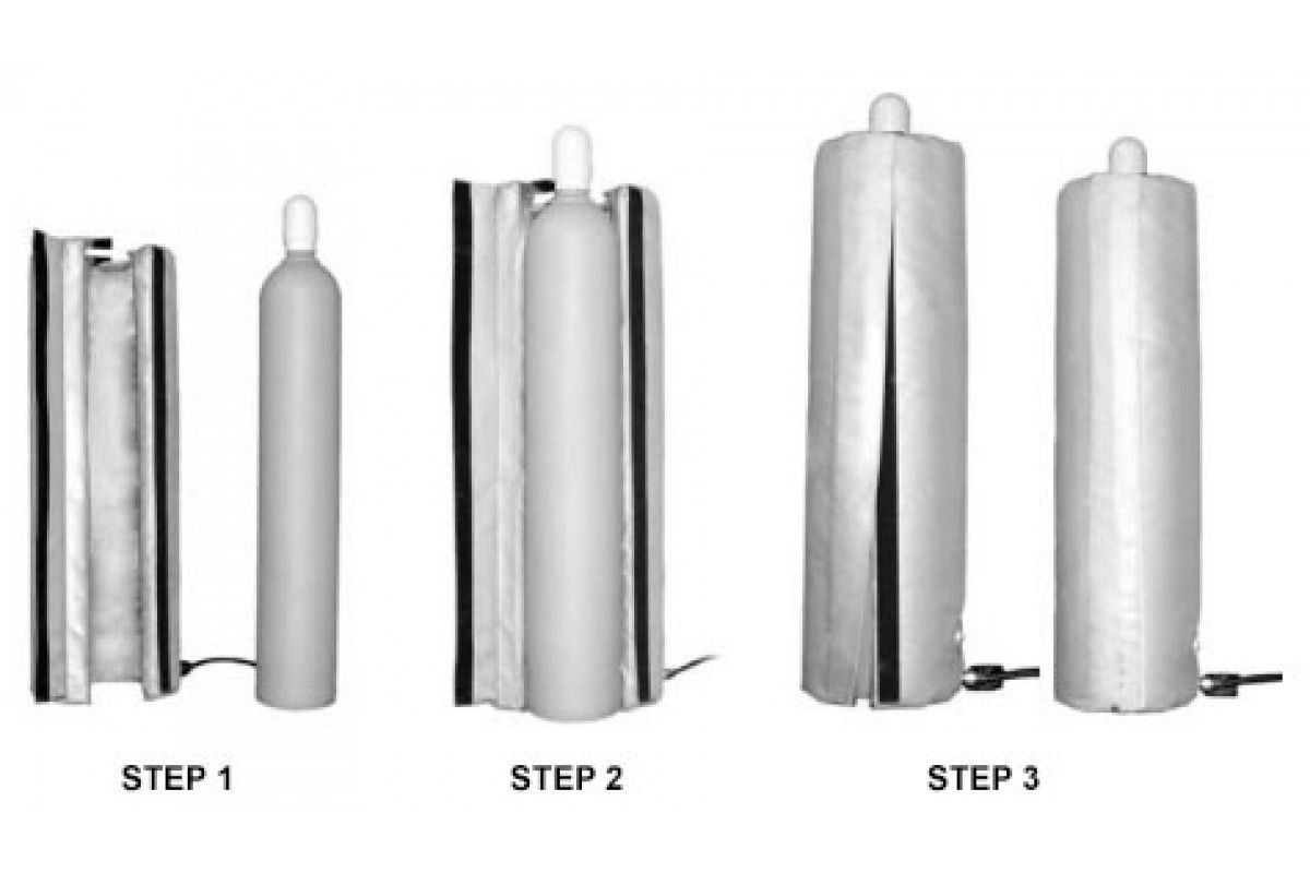 9" x 51" (229 mm x 1295 mm) Hazardous Area Rated Gas Cylinder Warmer