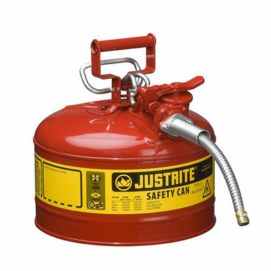 Accuflow Type II Steel Safety Can <br> 2.5 gallon  | 9 inch x 1 inch Hose <br><font color="#008000" >Free Shipping</font>