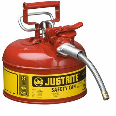 Accuflow Type II Steel Safety Can For Flammables <br>1 gallon |  9" x 5/8" Hose <br><font color="#008000" >Free Shipping</font>
