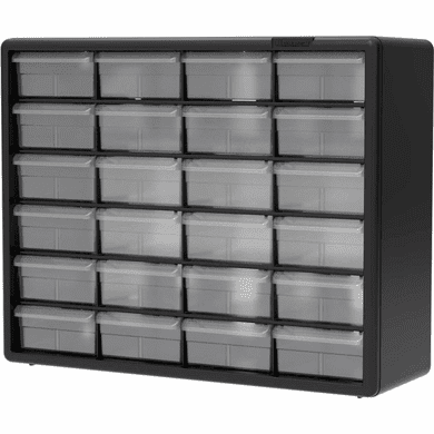 Akro-Mils 10124 Plastic Drawer Parts Cabinet - Black, 20