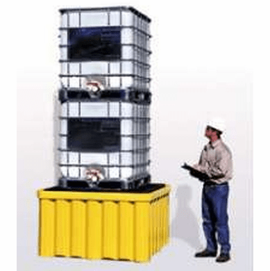 All Poly IBC Spill Pallet Big Deck Small Footprint With Drain Plug