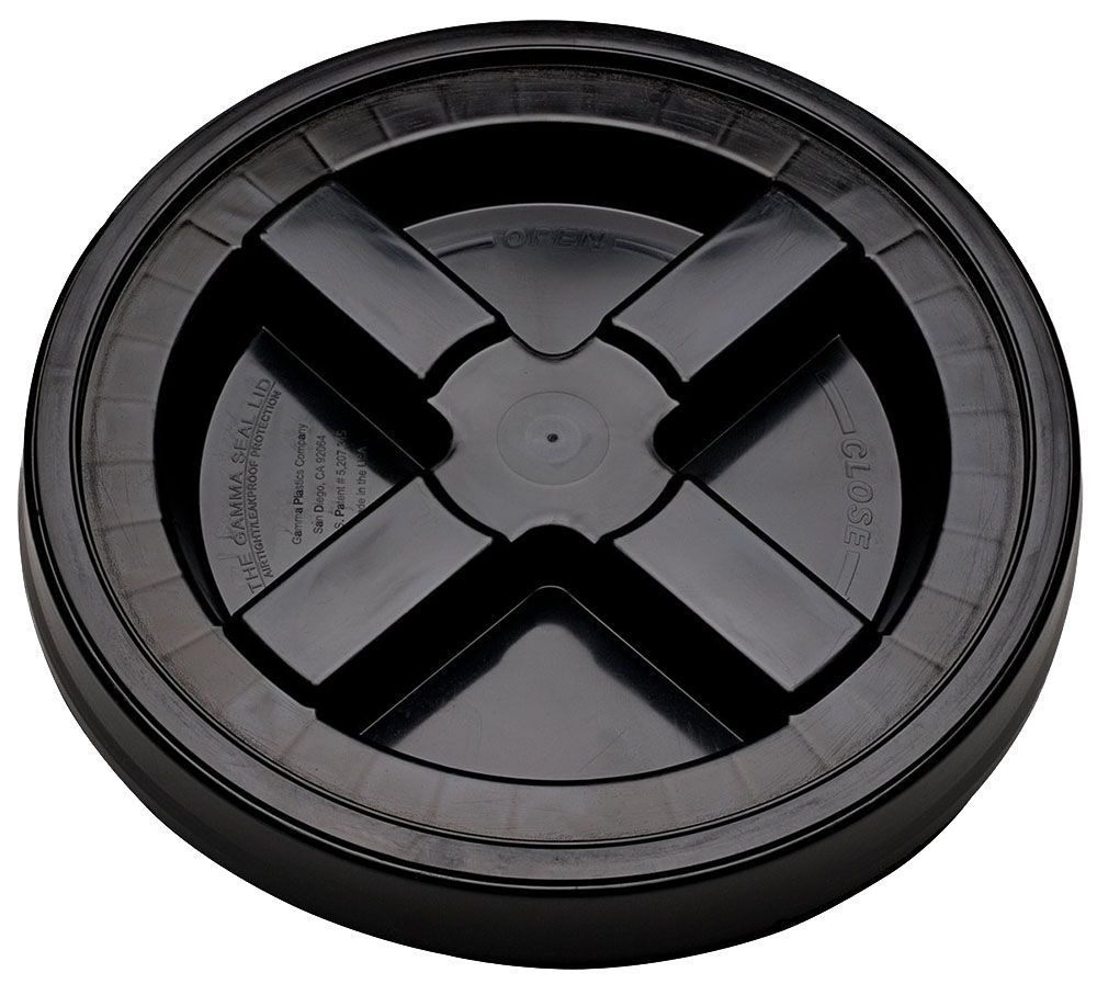 Black 5 Gal Gallon Plastic Buckets and Gamma Seal Lids Food Grade Combo