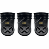 Black 5 Gal Gallon Plastic Buckets and Gamma Seal Lids  Food Grade Combo 3 Pack <Font color="red"> Special Combo Free Shipping</font>