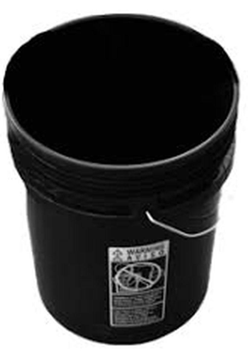 Black 5 Gallon Buckets and Spout Lids Food Grade Combo 6 Pack Special