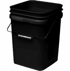 Black Economy Square 4 Gallon Plastic Bucket, 18 Pack<br><font color="#FF0000">Free Shipping</font>