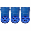 Blue 5 Gal Gallon  Plastic Buckets and Gamma Seal Lids  Food Grade Combo 3 Pack <Font color="red"> Special Combo Free Shipping</font>