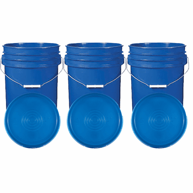 Blue 5 Gallon Buckets and Flat Lids Food Grade Combo 3 Pack <Font color="red"> Special Combo Free Shipping</font>