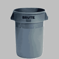 55 Gallon BRUTE Round Container | Gray Trash Bin