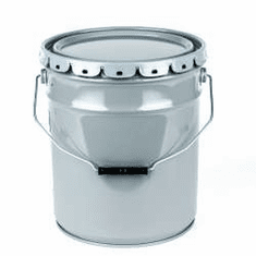 Clear Phenolic Lined 5 Gallon Open-Head Steel Pails & Covers Gray<br> 8OH5-26-C24CP-GFCPM