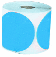 Colored Circle Labels 4"      500 Per Roll   Light-Blue