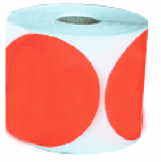 Colored Circle Labels 4"      500 Per Roll   Orange