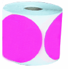 Colored Circle Labels 4"      500 Per Roll   Pink