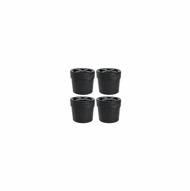 Combo, 2 Gallon, Black Faux Leather Bucket and Black Gamma Lid - 4 PACK