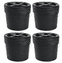 Combo, 2 Gallon, Black Faux Leather Bucket and Black Gamma Lid - 4 PACK