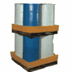 Contain Drum Leaks on Trailers Econo-Stacker  48 x 48 x 10  2-Pack Orange